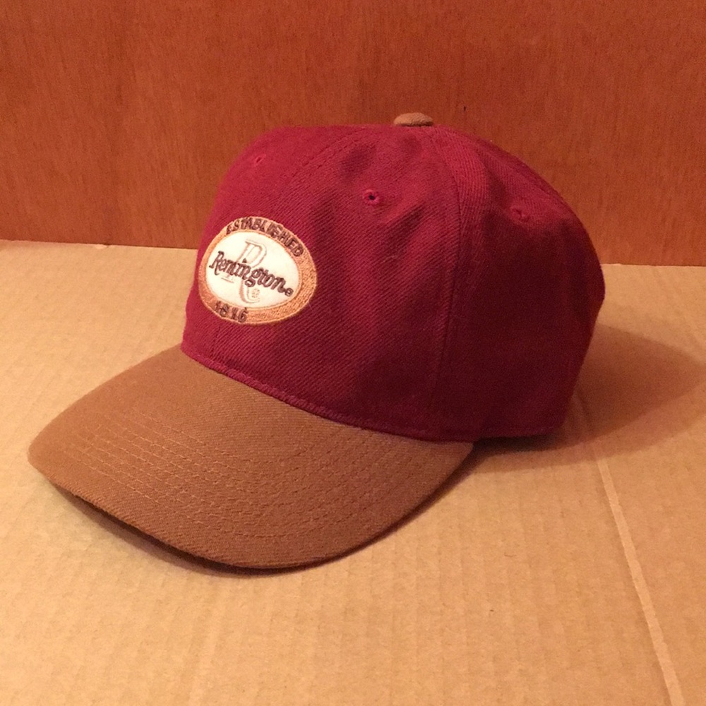 Maroon Remington strap back hat/cap